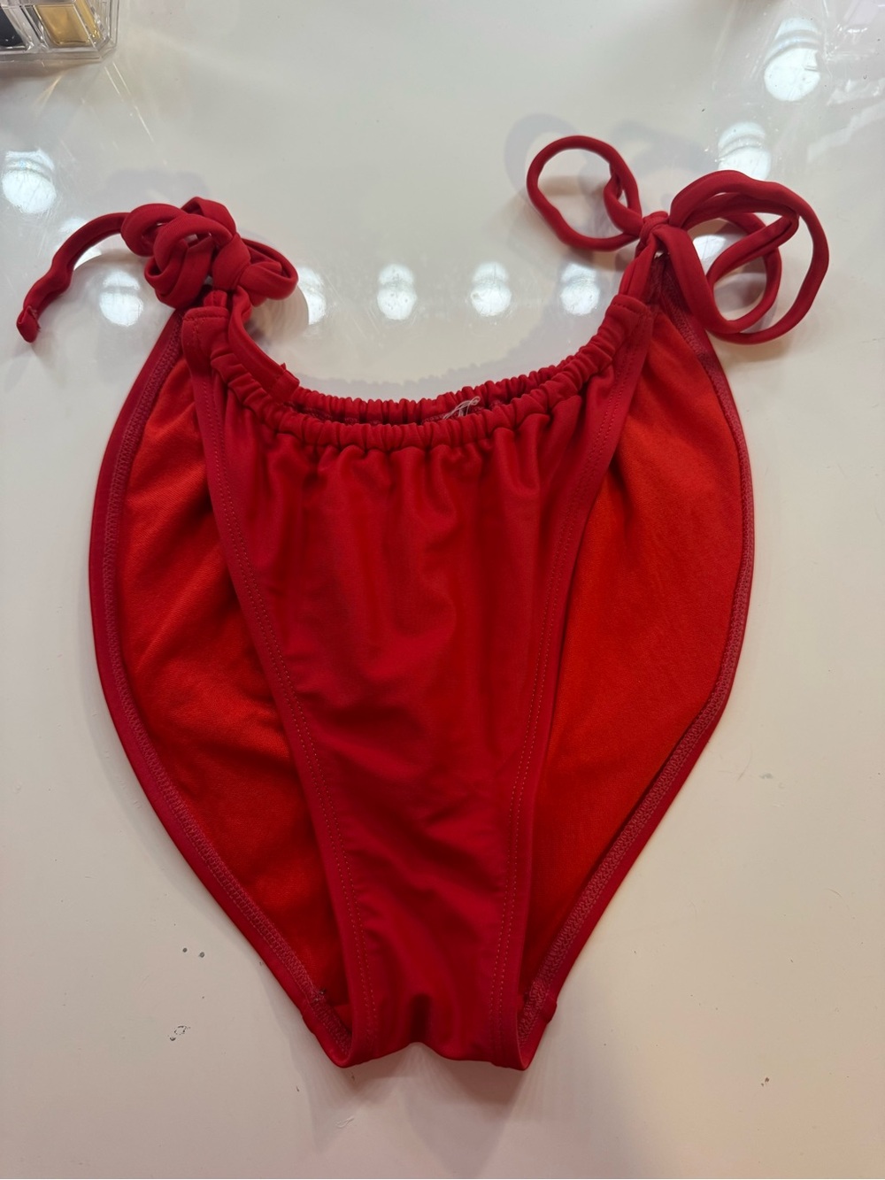 Red Tie-Side Swim Bottom